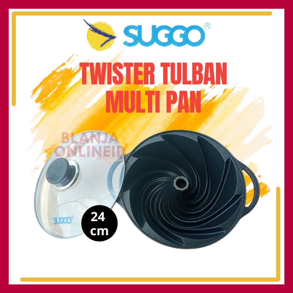 Suggo Tulban Twister/Diamond Loyang Cetakan Kue Bolu Multipan 24 cm Teflon Non Stick Murah