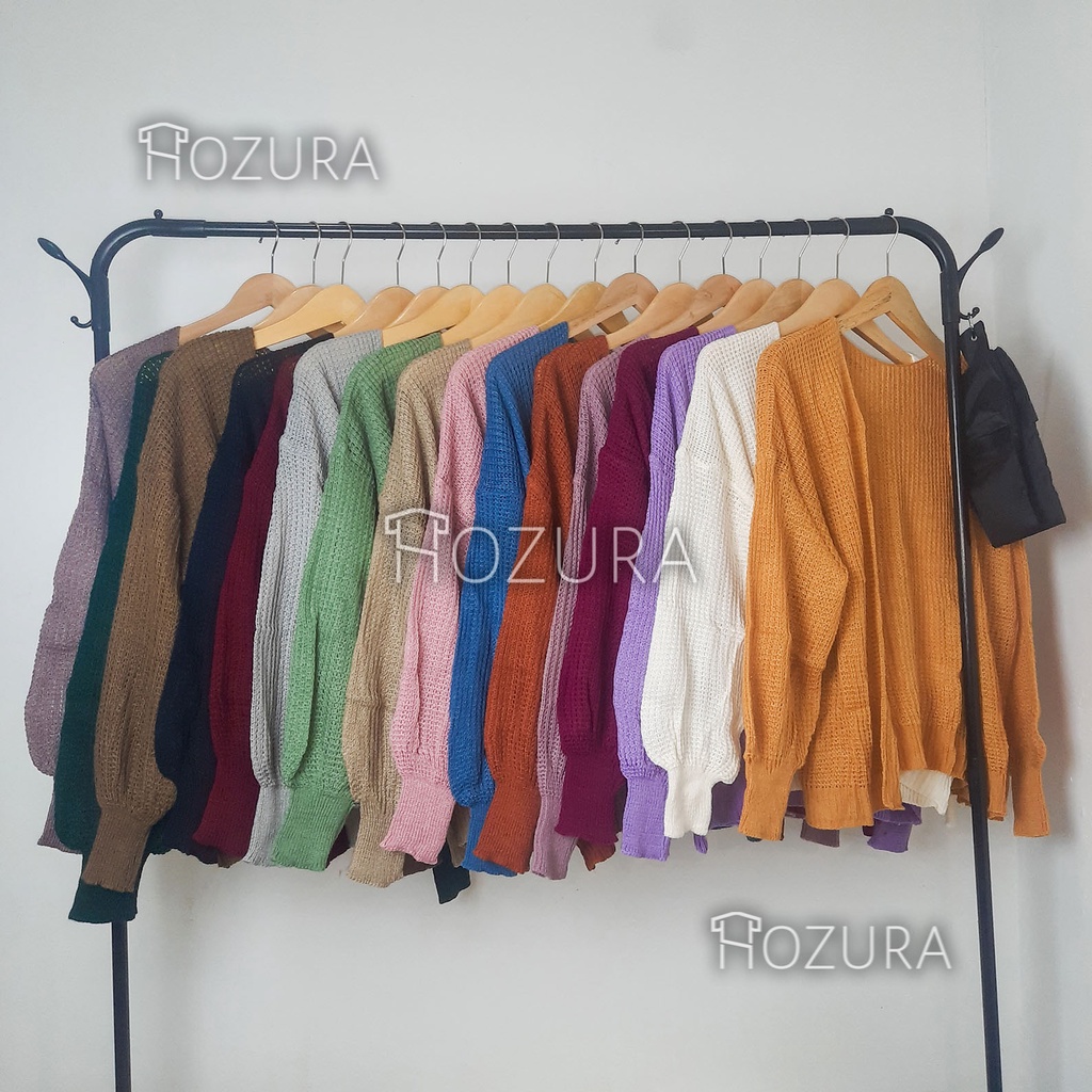 HOZURA - Cardigan Rajut Wanita Oversize Jumbo Tebal Murah Andina - Premium Nacara Tebal Prima Cardy