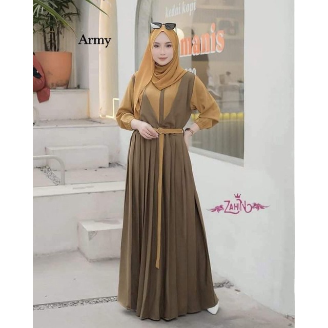 GAMIS CANTIK LAURA DRESS ORI BY ZAHIN GAMIS ITYCREPE TERBARU KEKINIAN