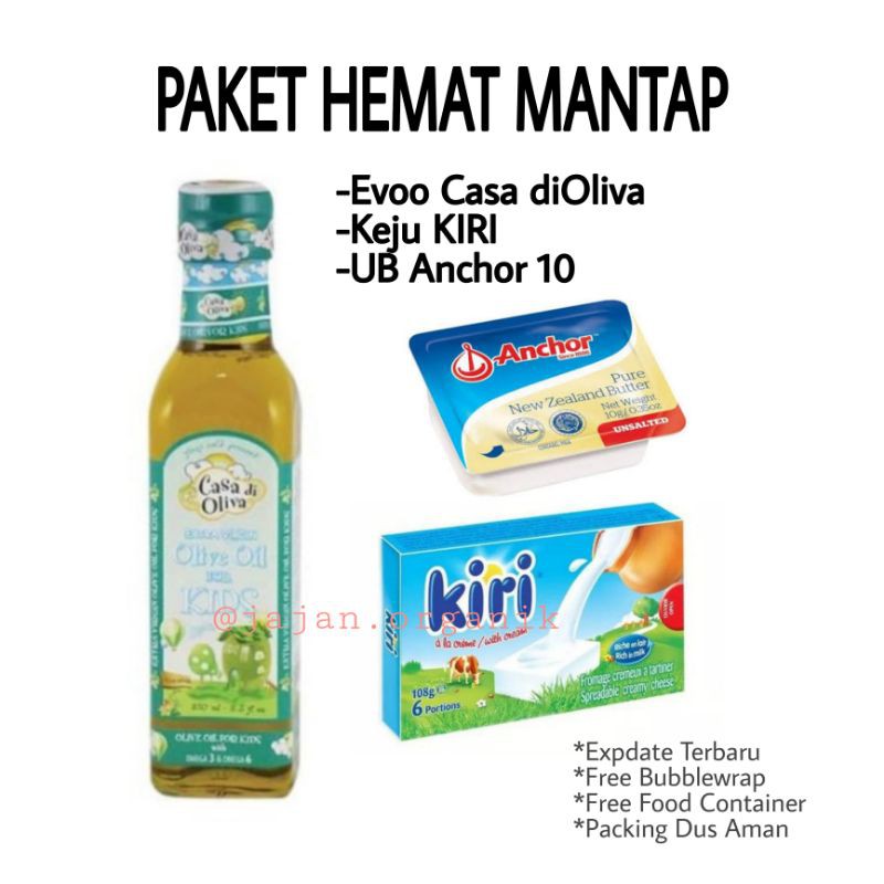 

Paket Hemat Mpasi Evoo Keju Kiri Anchor Terlaris Termurah / Paket Mpasi Organik