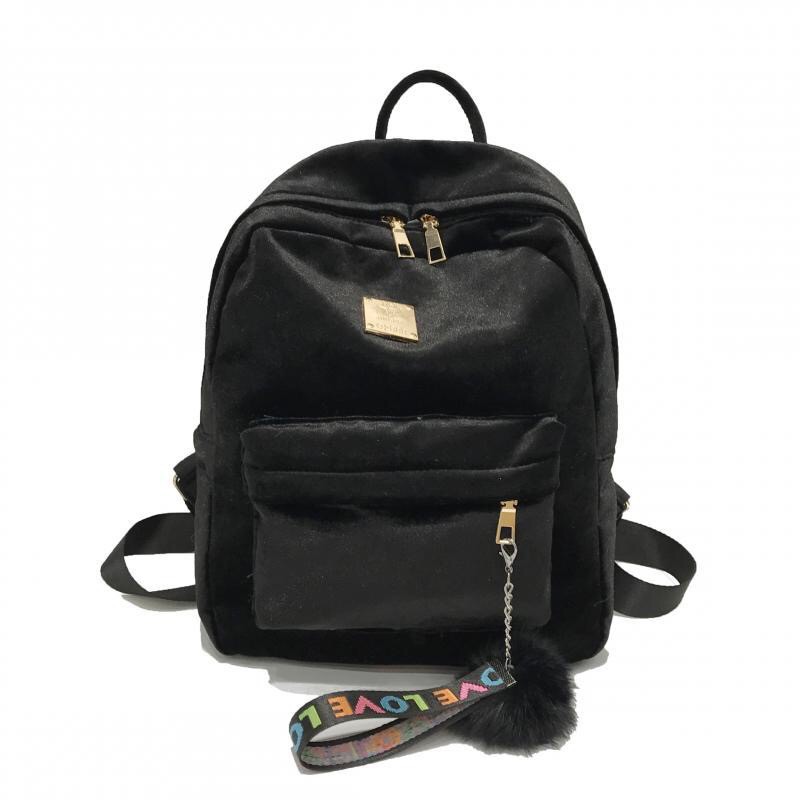 Tas ransel wanita beludru / woman fashion velvet backpack / tas ransel fashion import