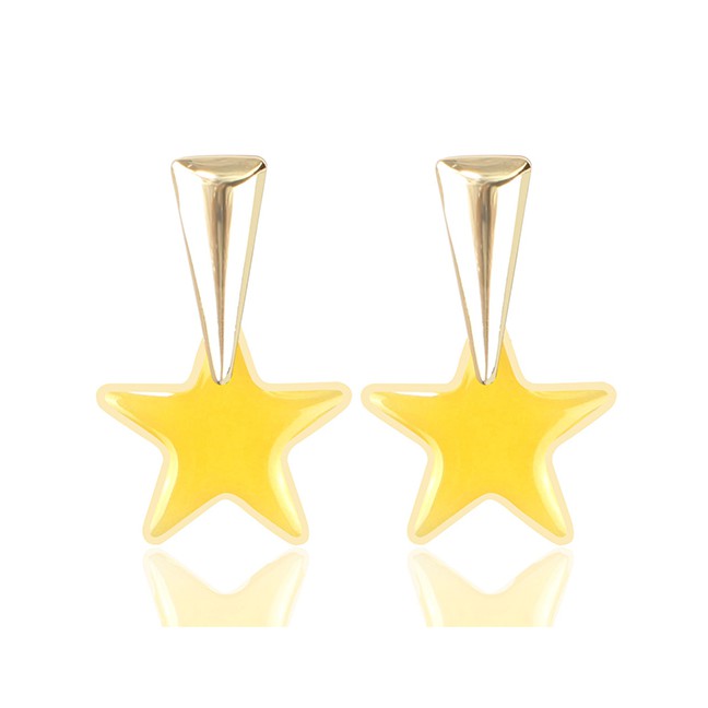 LRC Anting Tusuk Fashion Transparent Acrylic Pentagram Earrings F96791