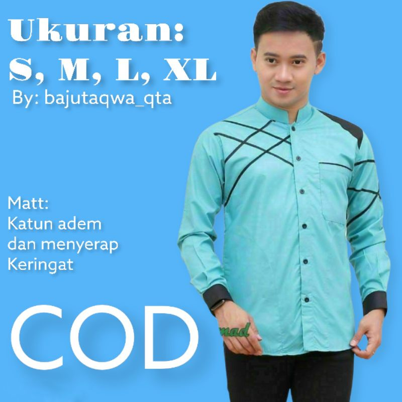 BAJU MUSLIM LENGAN PANJANG MOTIF LABA-LABA Baju muslim pria baju Koko baju muslim modern