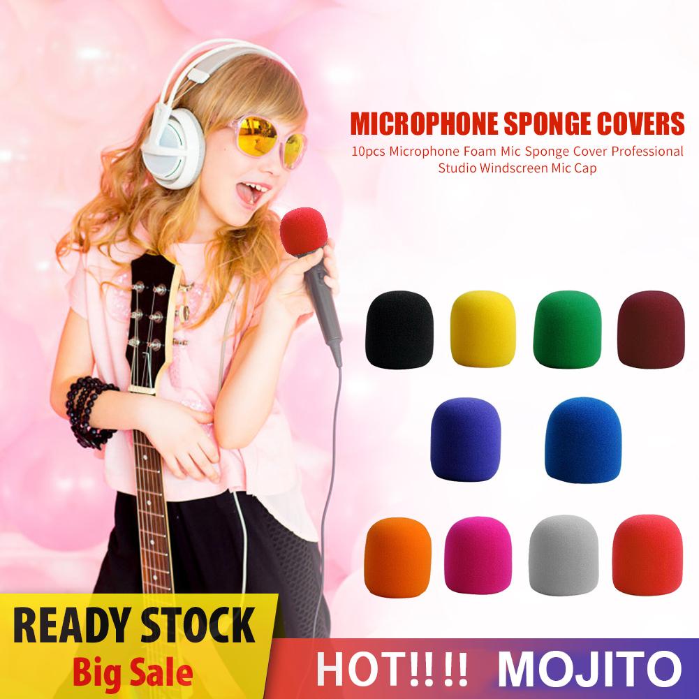 Mojito*10pcs Microphone Foam Professional Studio Windscreen Mic Sponge Cover Cap