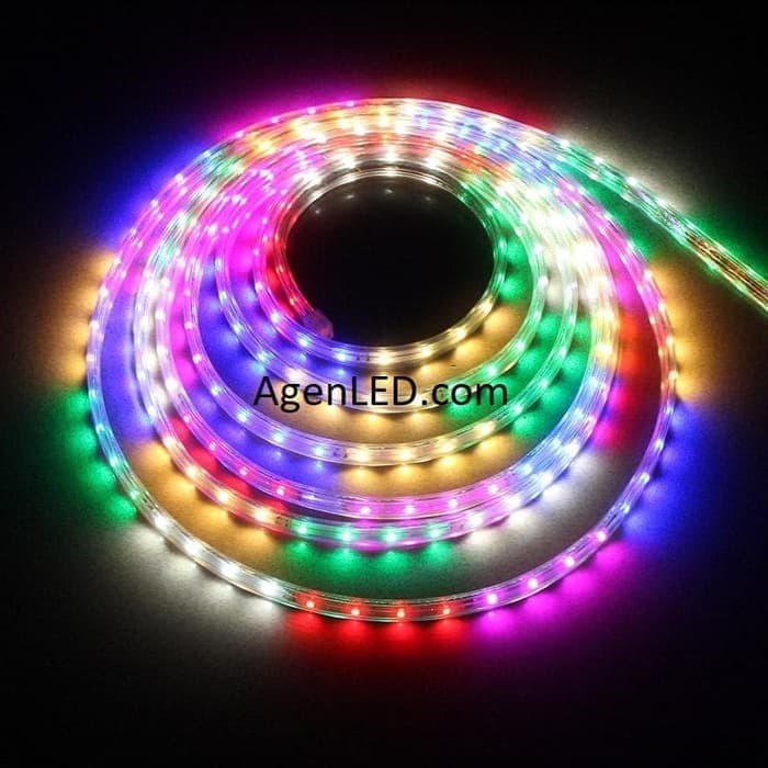 Lampu LED STRIP SELANG RAINBOW 3528 2835 8 METER + CONTROLER 220v RGB 7 FULL WARNA WARNI BISA KEDIP