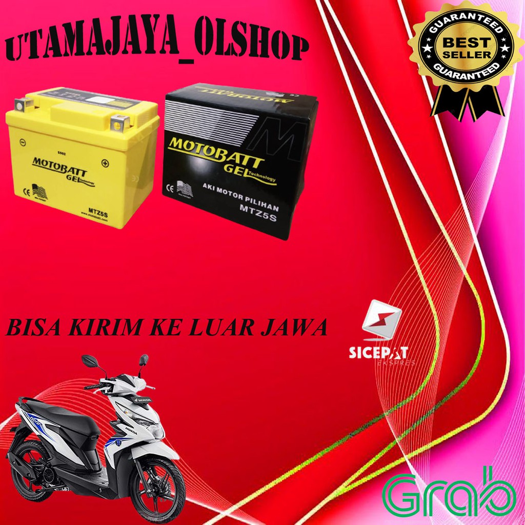 Aki motor honda beat motobatt motobat MTZ5S accu gel MTZ-5S ORIGINAL