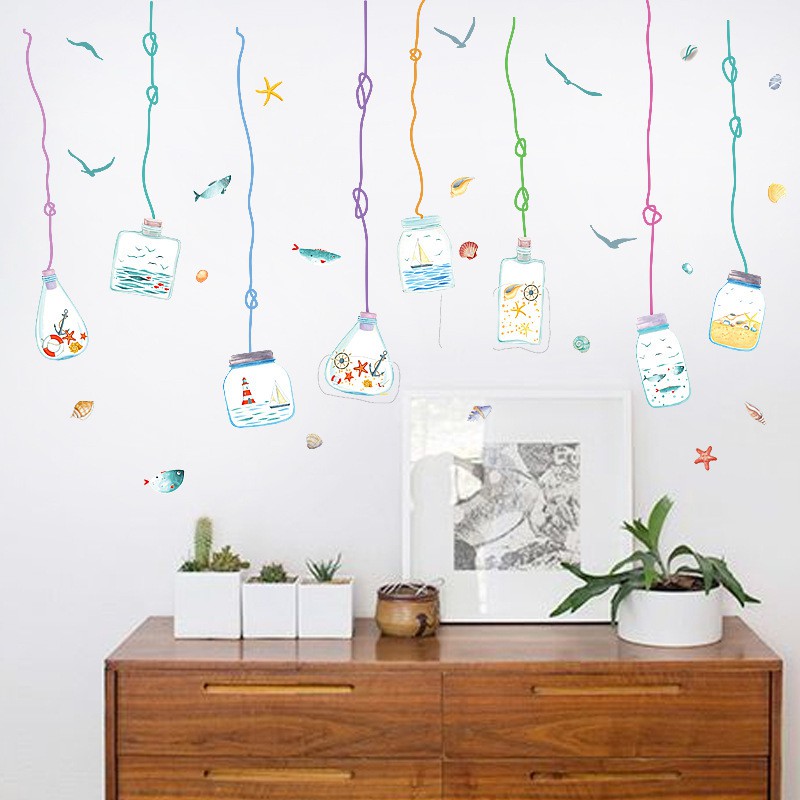 Reliza Wall Sticker Hanging Jar Kitchen Botol Gantung Dapur Stiker Dinding LDR