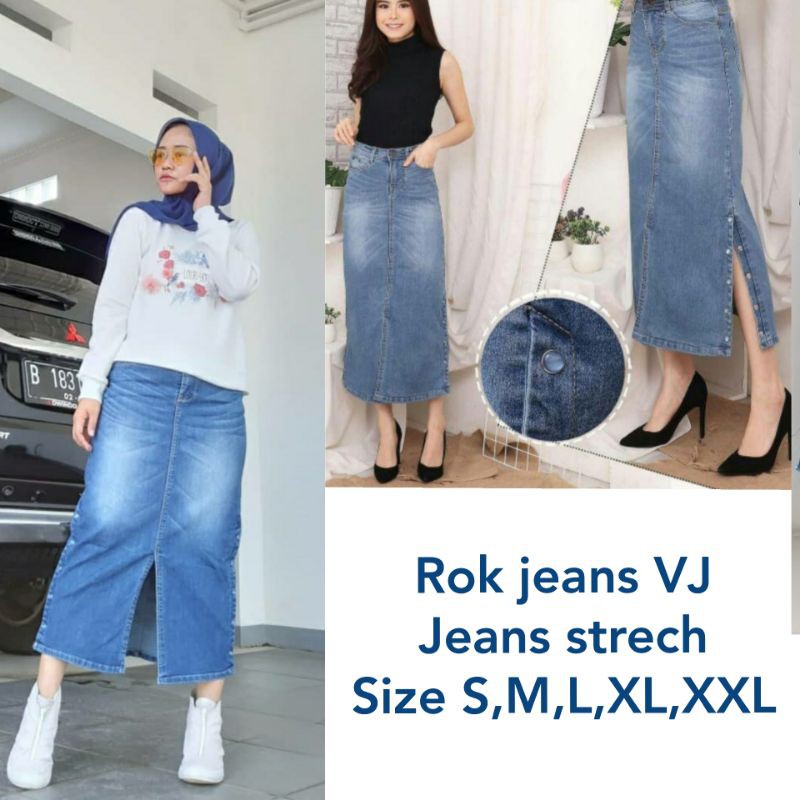 ROK JEANS VJ ORIGINAL #kancing samping⁰