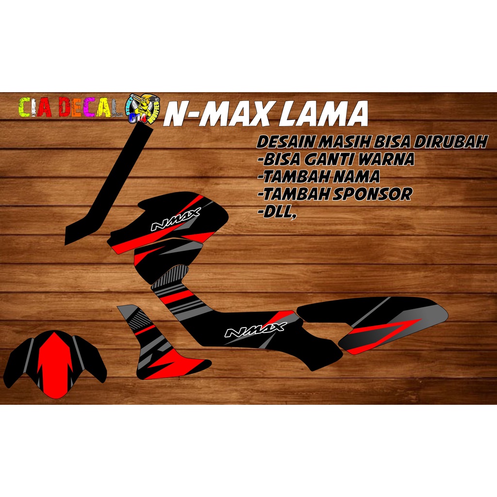 Stiker decal full body nmax old merah hitam