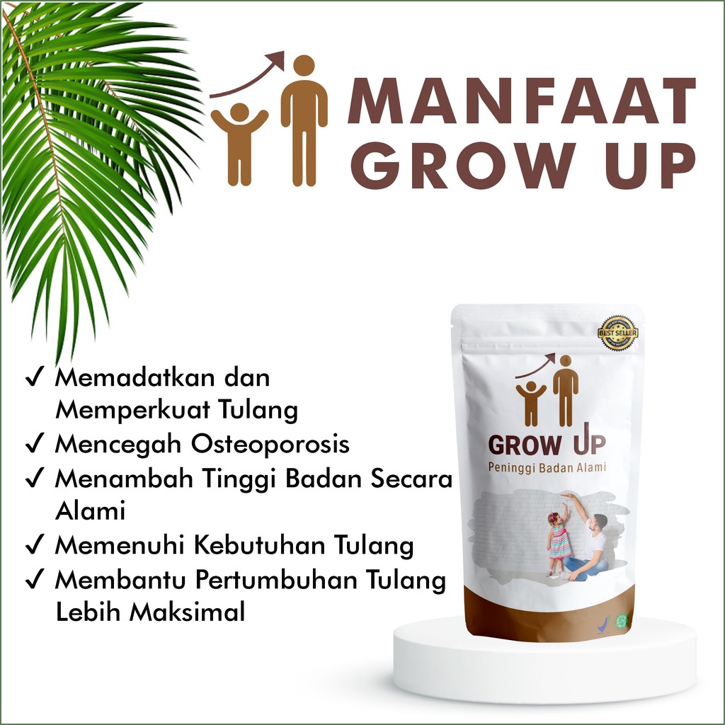 100 KAPSUL GrowUp KID Susu Peninggi Badan Anak Tercepat Umur 2 Tahun Alami Suplemen Vitamin Herbal Penambah Tinggi Tulang Usia Sampai 13 Terbukti Obat ini Original Murah dan Ampuh