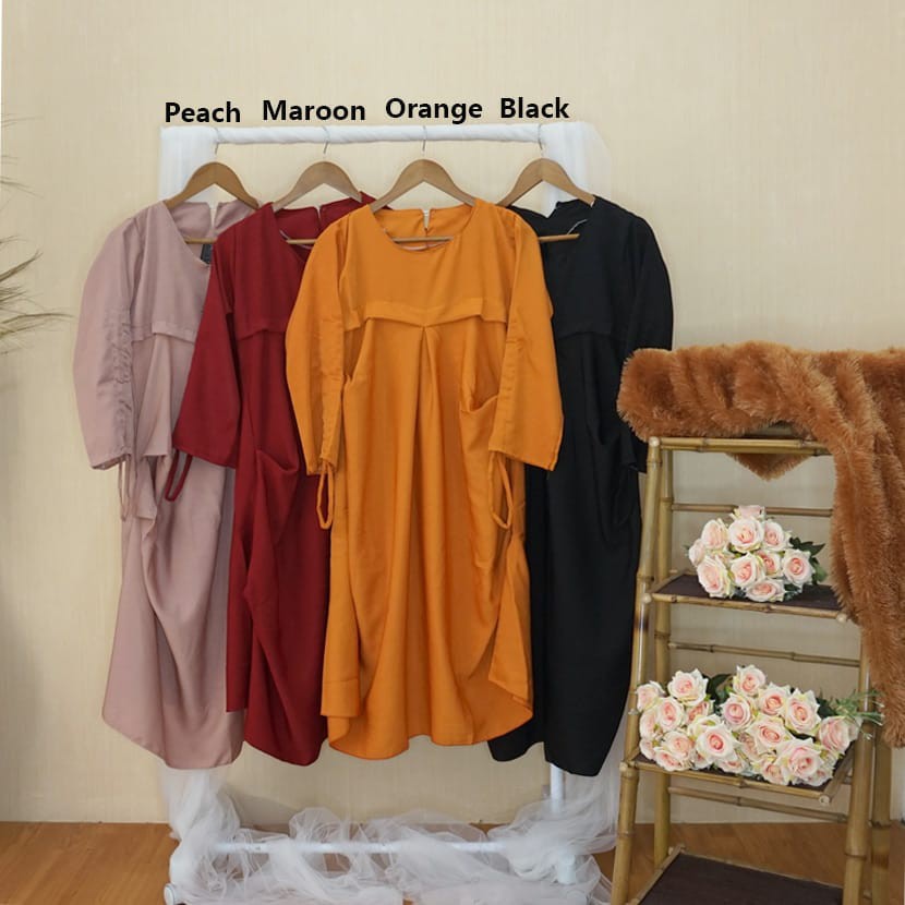 TUNIK POLOS ELEGAN MUNSHEN PAKAIAN WANITA A101 MOSCREPE/TUNIK MURAH MODEL SIMPLE