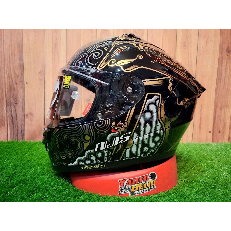 NJS ZX-1 R ARJUNA BLACK GLOSS - HELM FULL FACE NJS ZX1R -