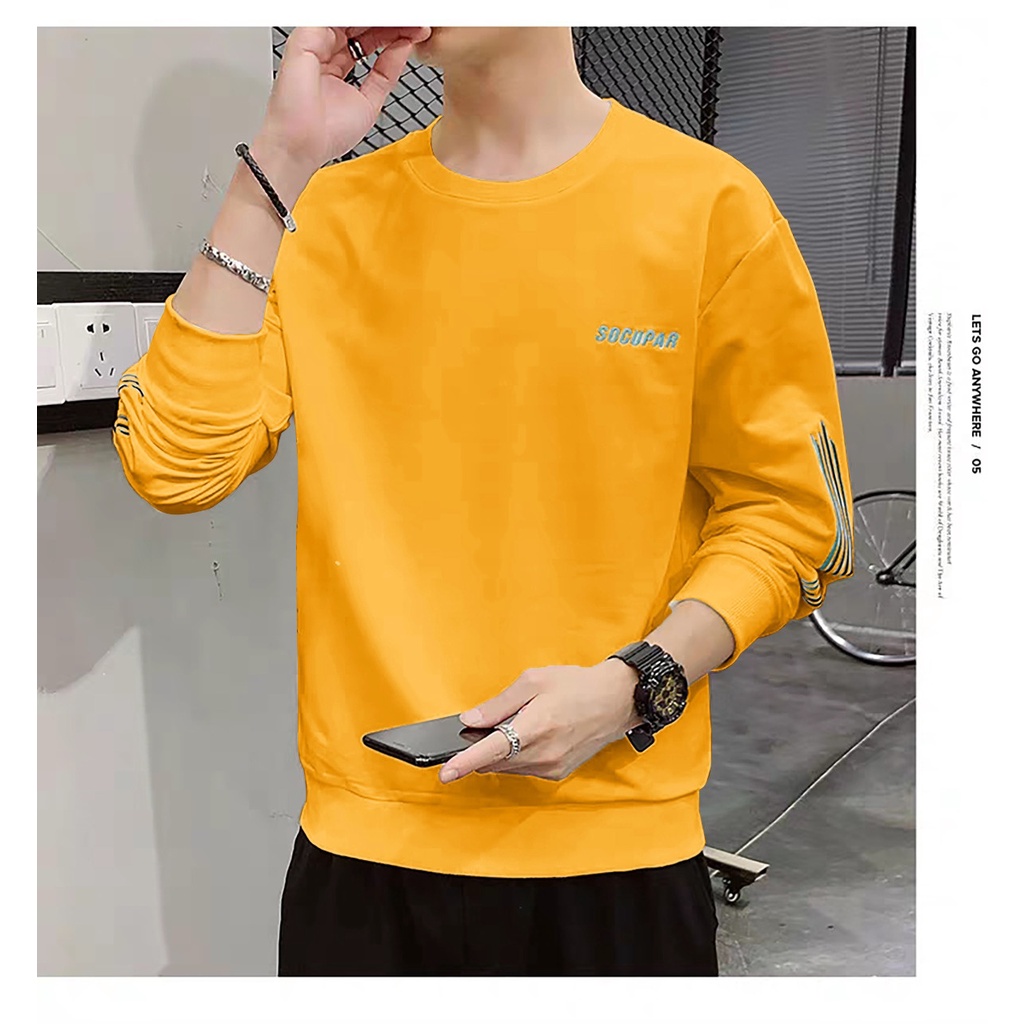 KIYOWO-BAJU SWEATER SOCUPAR PAKAIAN FASHION PRIA LENGAN PANJANG