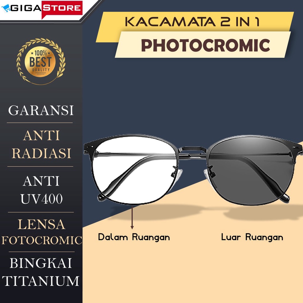 Kacamata Lensa Potocromic Photocromic Fotocromic Blueray Potokromik Fhotocromic Pria Wanita Korea An