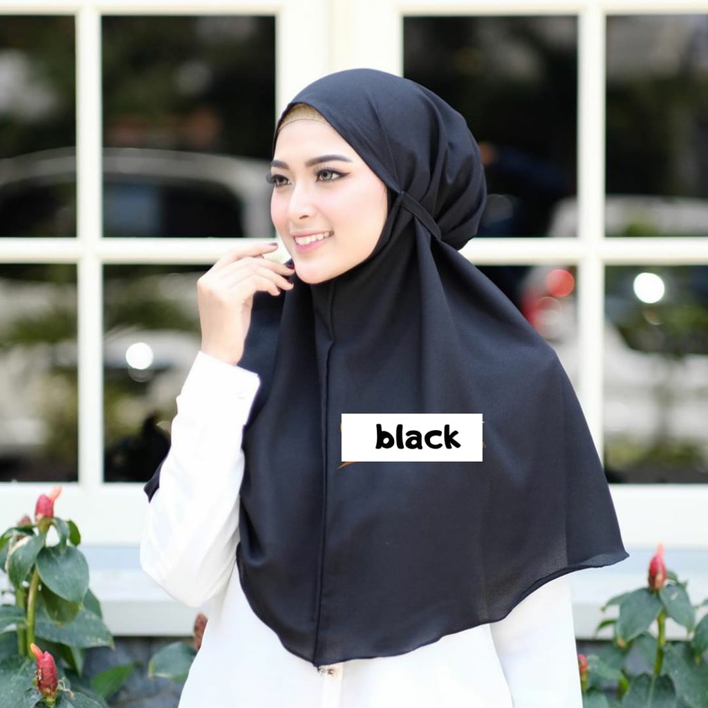 jilbab instant tali belakang non pet diamond crepe premium