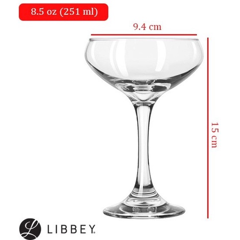 LIBBEY Cocktail Glass/Gelas Koktail/ Dessert Glass/ Coupe Glass/ Gelas Ice Cream- LIBBEY 3055