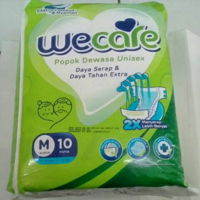 Original Wecare popok dewasa M 10 popok Exp Baru