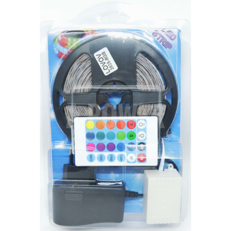 Lovov - Lampu Strip Remote 2835 (RGB / Warna-Warni)