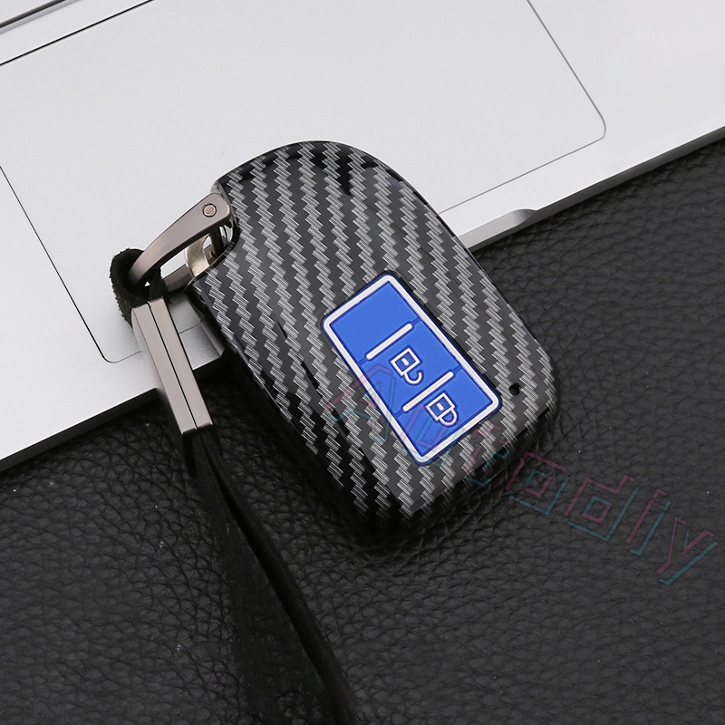 Carbon fiber Silicone Car Key Case For Toyota Prado Vios Yaris Previa 2/3 Buttons XP150 Car Key Cover Smart Remote Fob Shell Protector Bag