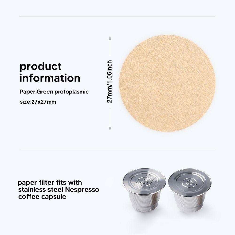 Solighter 100pcs Coffee Filters Kertas Alat Kopi Rumah Kapsul Isi Ulang Bulat
