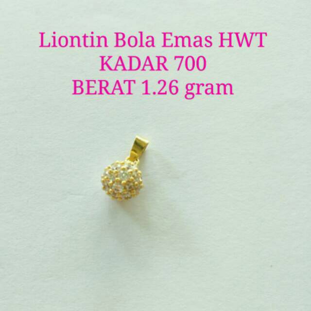 Liontin Bola UBS Emas Kadar 700 (16K) Estimasi Berat 1.48 gram