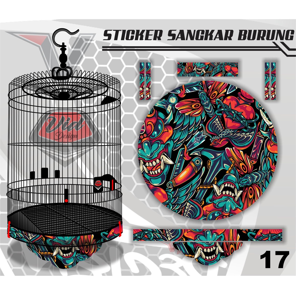 STICKER KANDANG MURAI / TEBOK EBOD BULAT NO 1,2,3