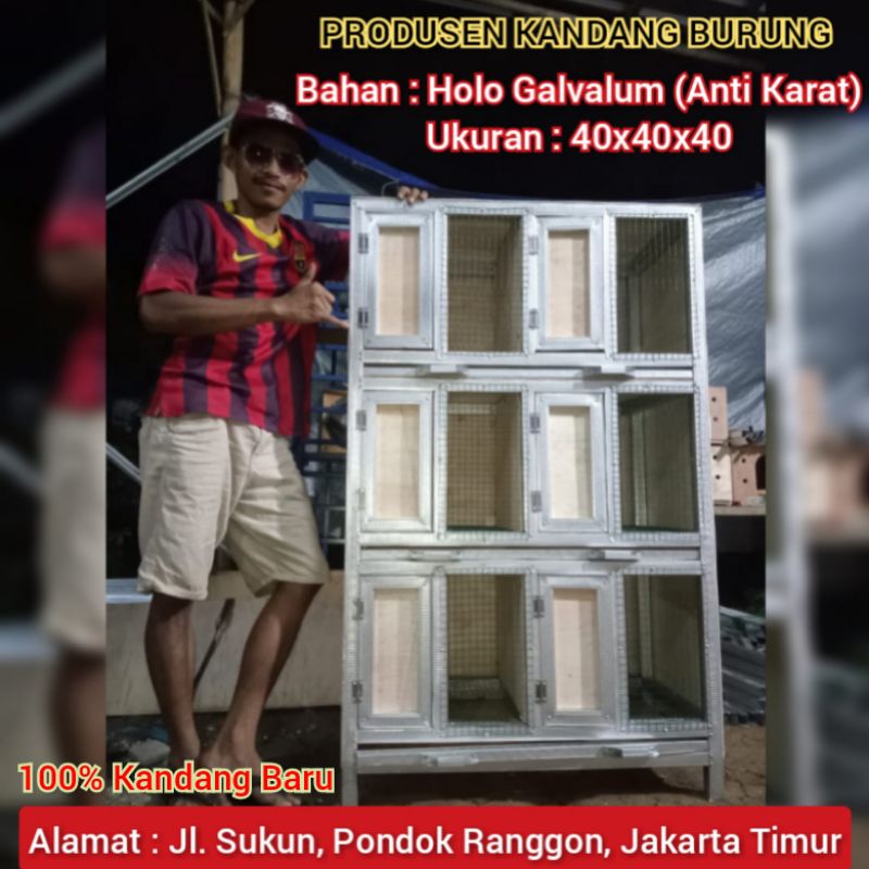 Kandang Burung 6 Pintu 40x40x40