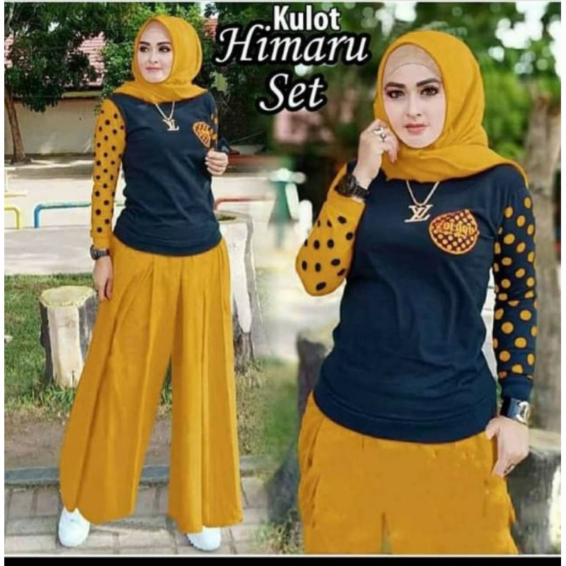 Setelan Muslim Wanita / Set Kulot / Baju Muslim / Set Himaru