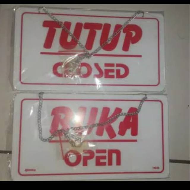 

Sign label acrylic open closed putih