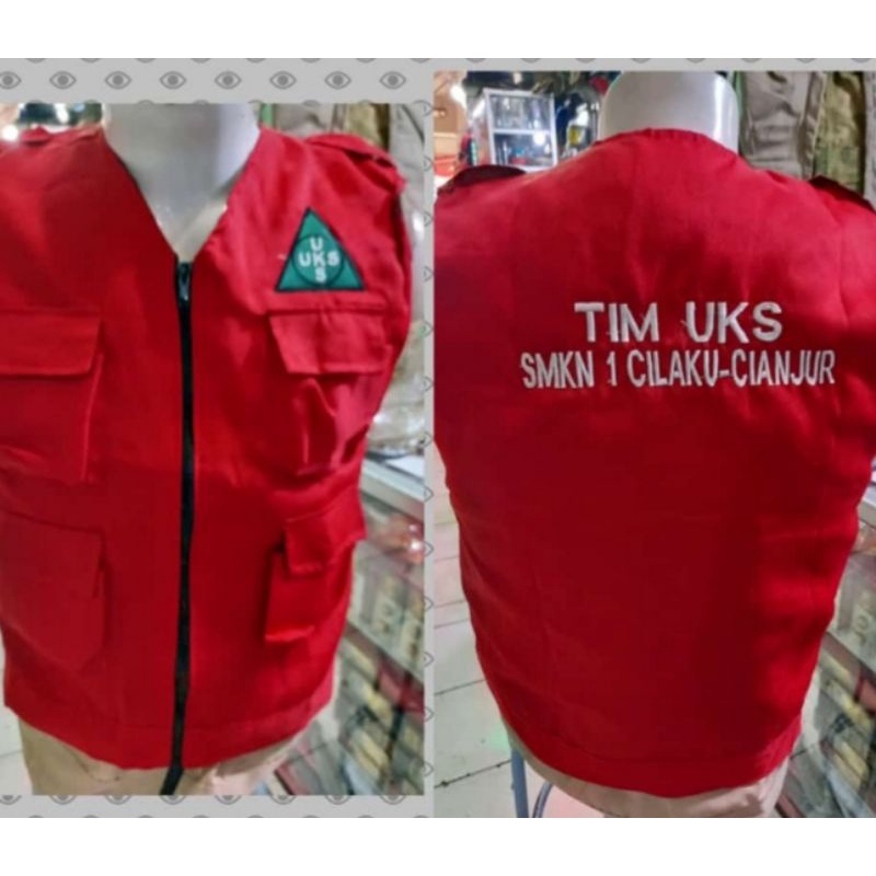 rompi merah costom#rompk uks sekolah#rompi tm uks sekolah