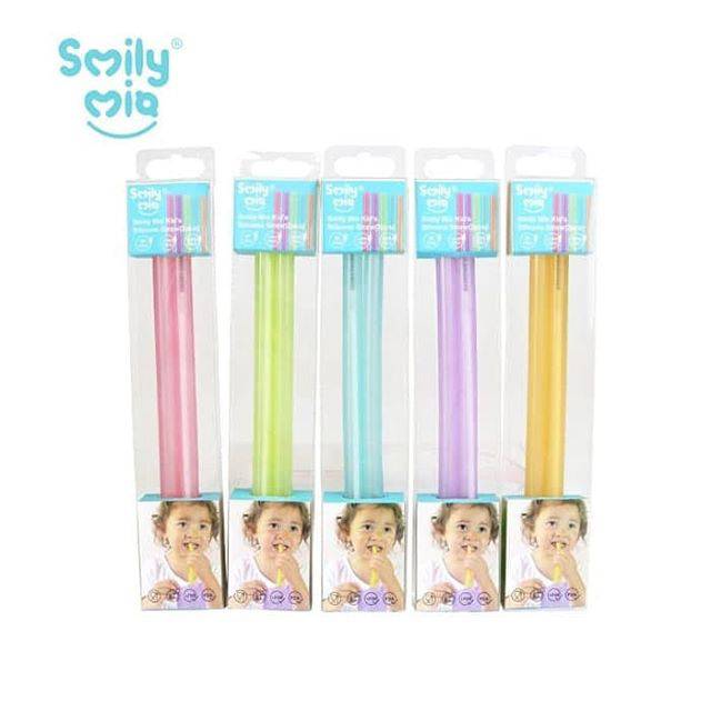 Smily Mia Kids Transparent Straw Set Sedotan Silikon Anak
