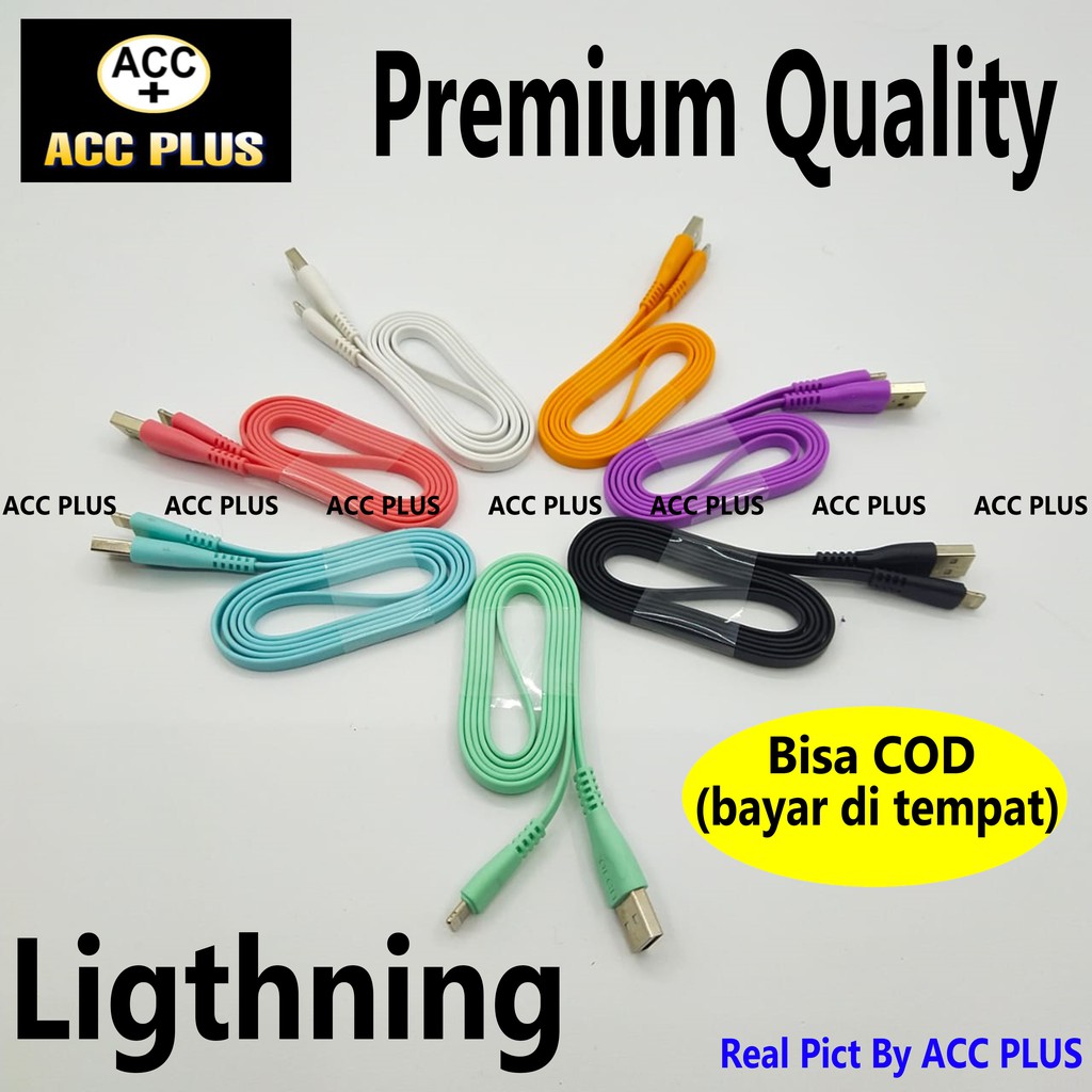 KABEL DATA KABEL CHARGER 2.1A MICRO USB LIGHTNING TYPE C KABEL GEPENG FAST CHARGING GOOD QUALITY