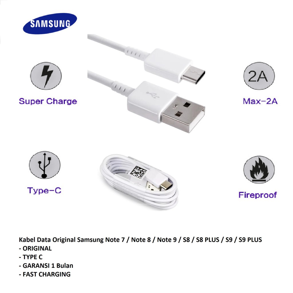 KABEL DATA SAMSUNG NOTE 7 NOTE 8 NOTE 9 S8 S8 PLUS S9 S9 + A5 2017 A7 2017 ORIGINAL