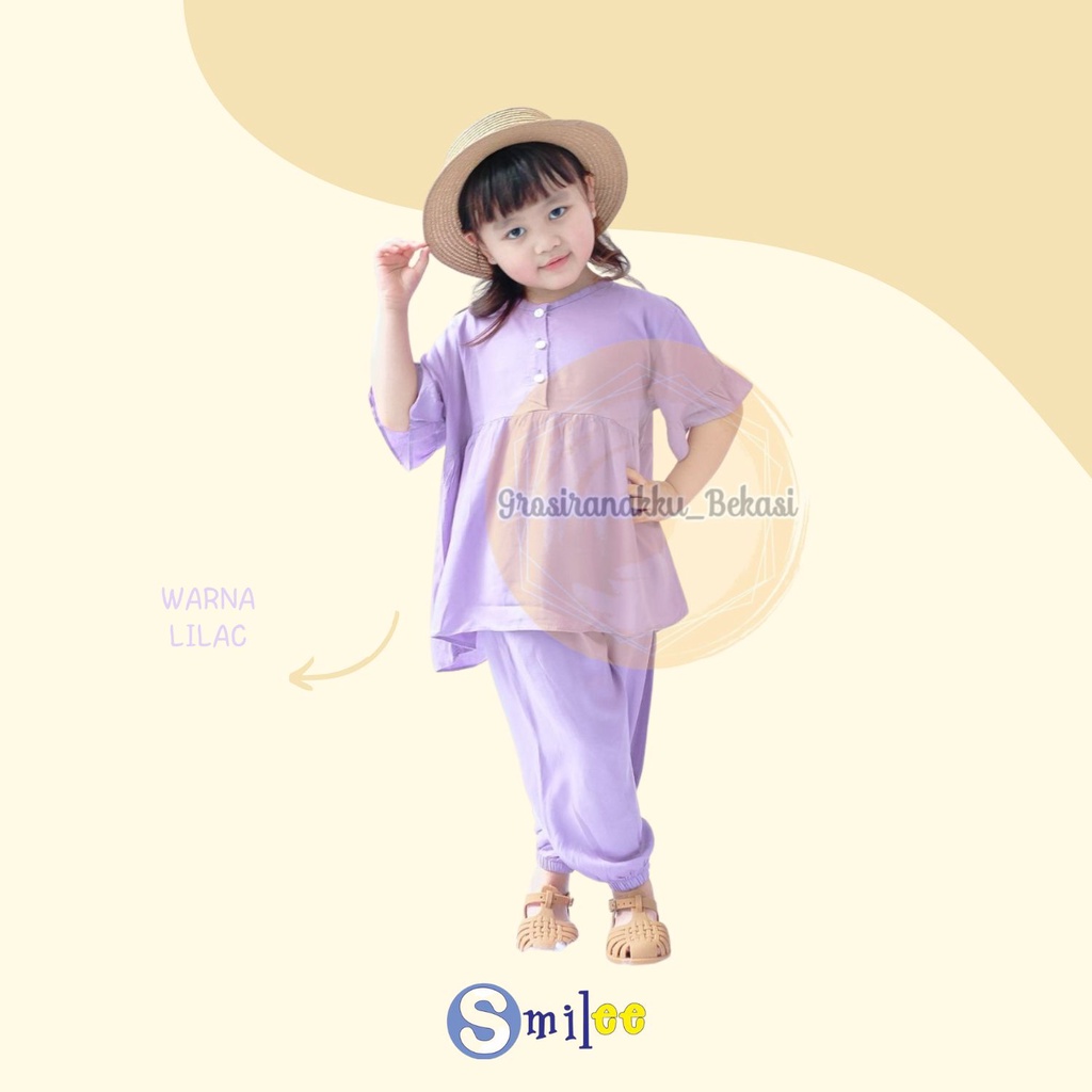 Setelan Anak Rayon Polos Smilee Yola Mix Warna Size 1-5Tahun