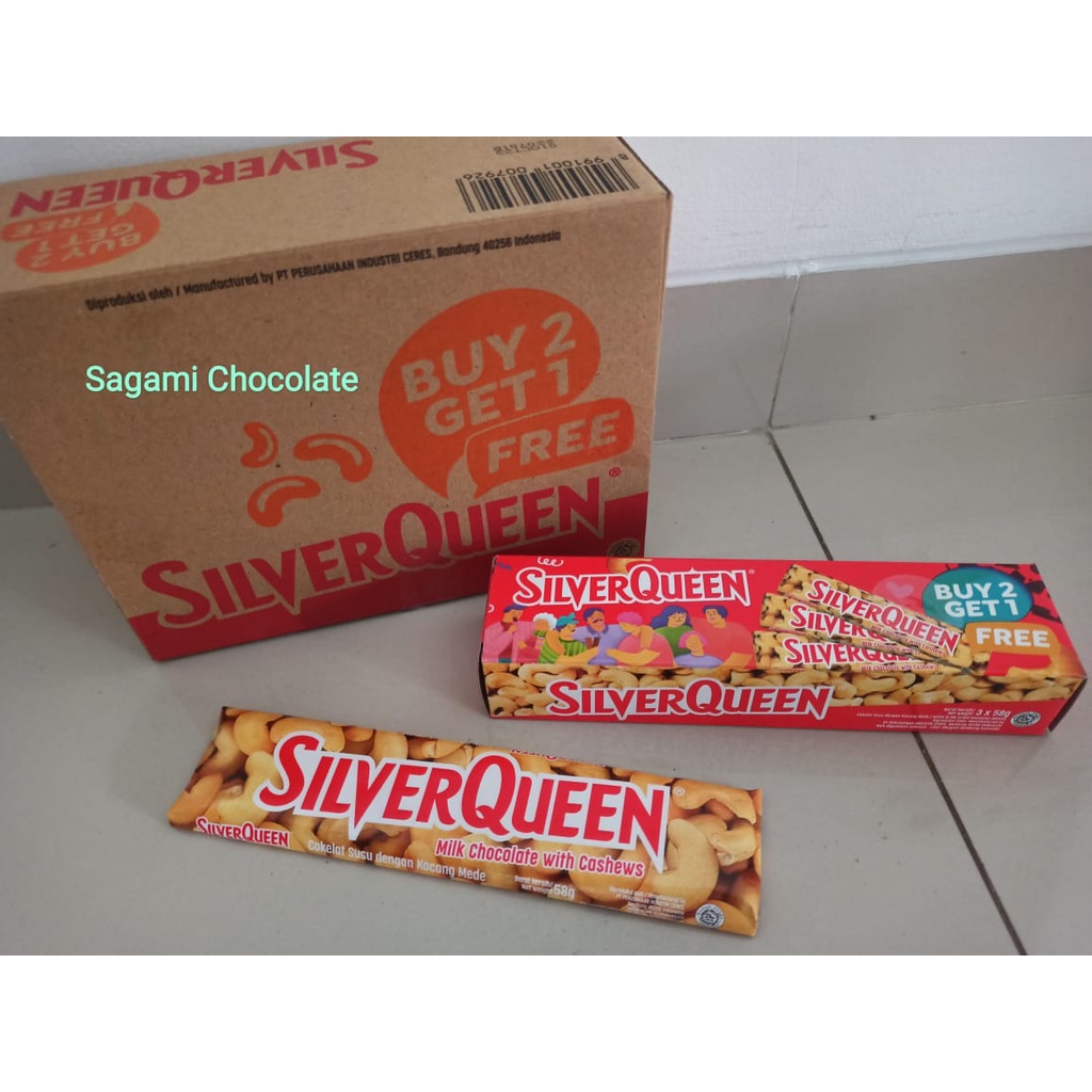 NEW!! PROMO SILVERQUEEN 58 GRAM (UKURAN BESAR) BUY 2 GET 1 CASHEW / MEDE