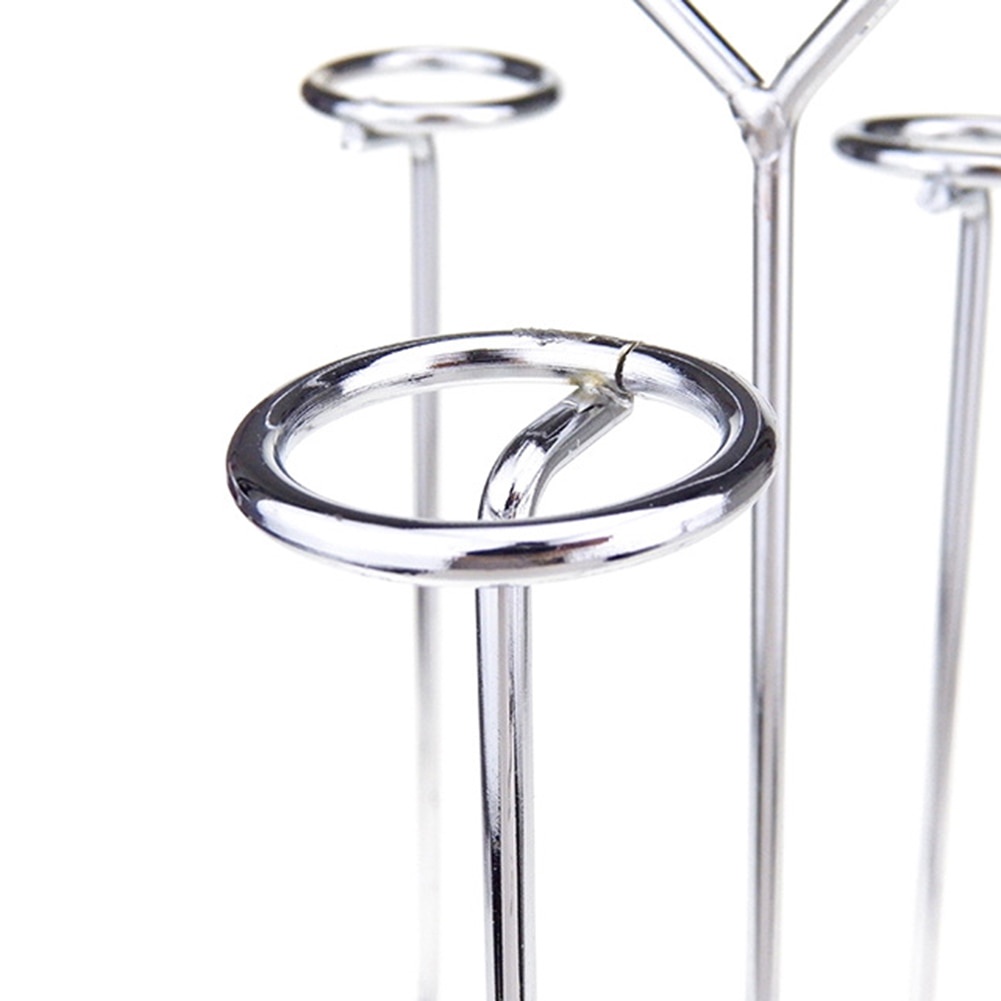 Mi.more Rak Gelas 6Cups Perak Stand Holder Cangkir Stand Gelas Sampanye Dengan Sasis Putih /Stand Glass Stainless Tempat Cangkir / Gelas Stand / Tempat Gelas Gantung