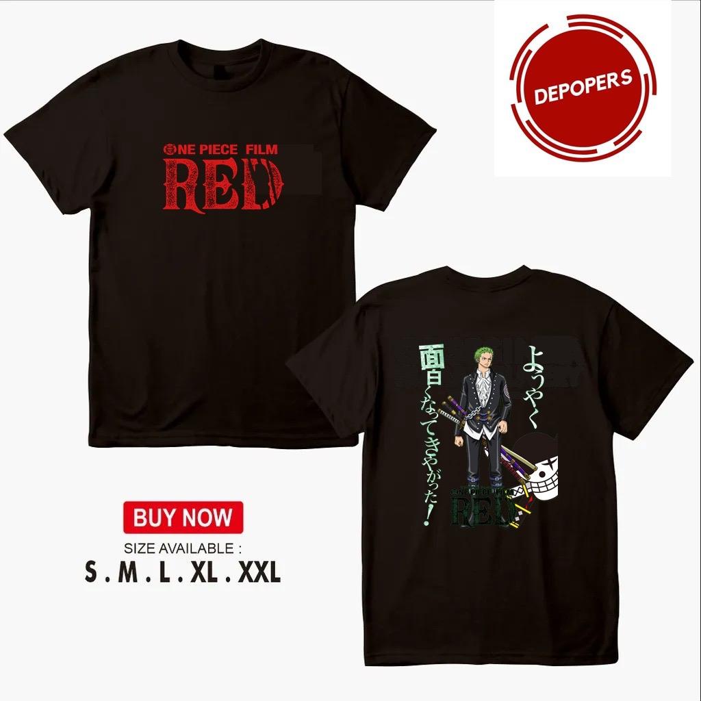 Kaos One Piece Zoro Red / One Piece Luffy Mode Nika