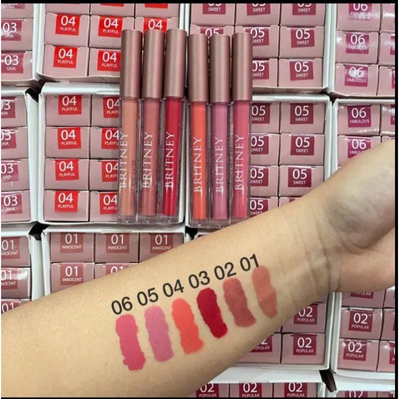 Lipstik Britney [Lip Cream Matte tahan lama]