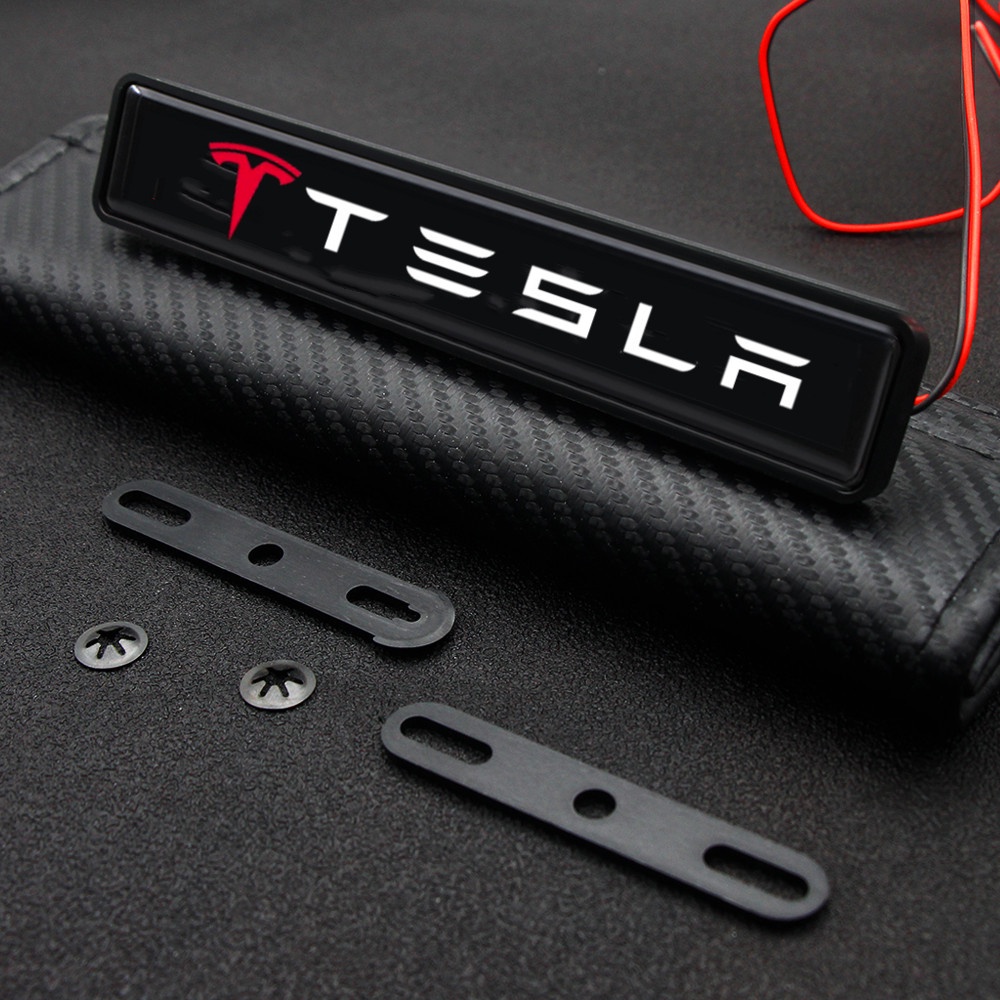 Tesla Lampu LED Logo Untuk Grill Depan Mobil