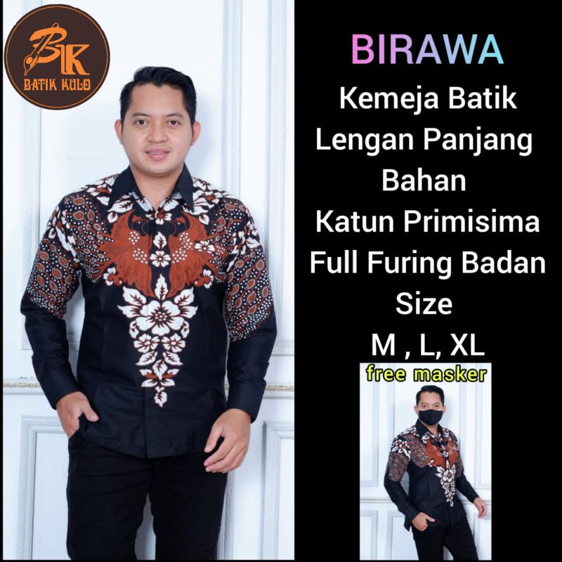 kemeja batik solo merak kuning/batik  kopi birawa satria  wicaksono