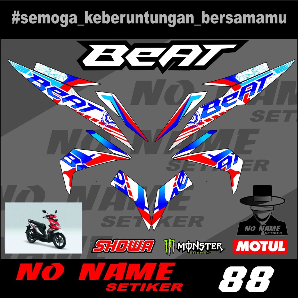 Striping stiker setiker Motor Beat esp (88) 2016 2017 2018 2019 / Fi New Esp Iss Variasi Honda 002