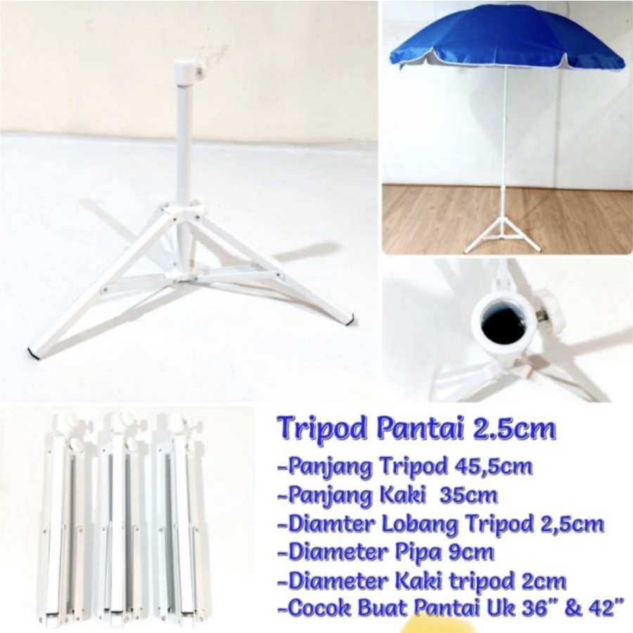 [READY STOCK] Kaki Tripod Penyanggah Payung Pantai Ukuran Diameter Lubang 2,5 cm