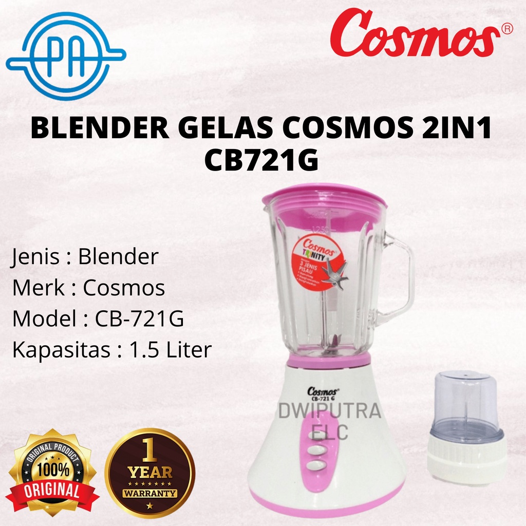 BLENDER GELAS COSMOS 2IN1 CB721G CB 721 G