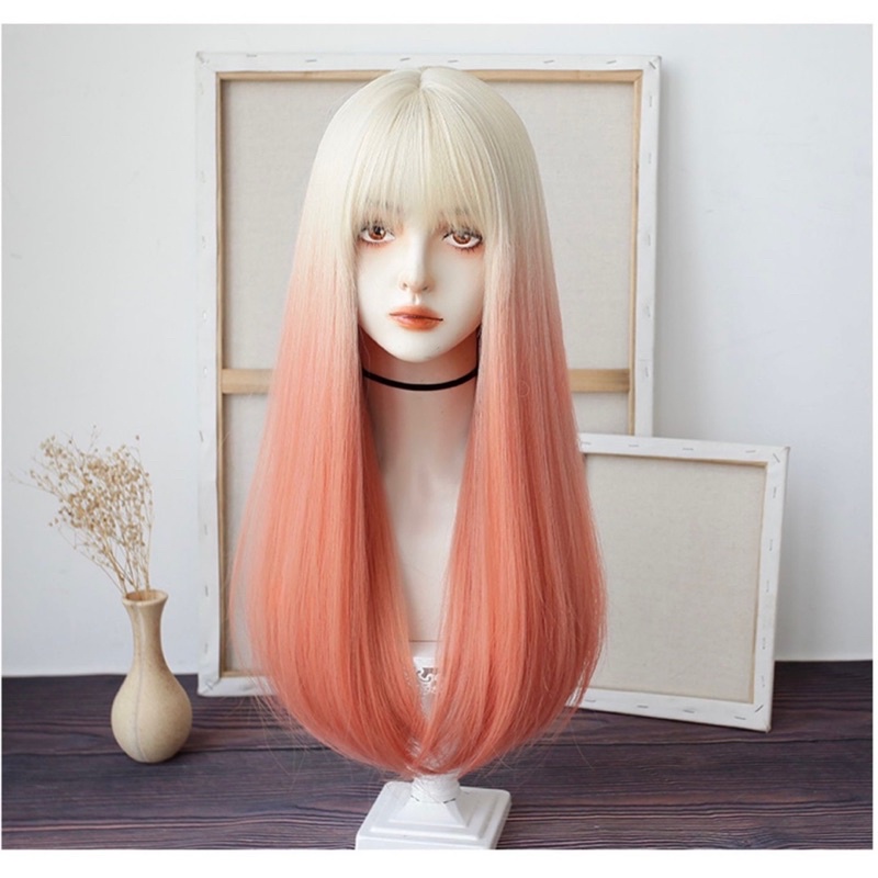 H133 full wig korean long blow straight 62 cm