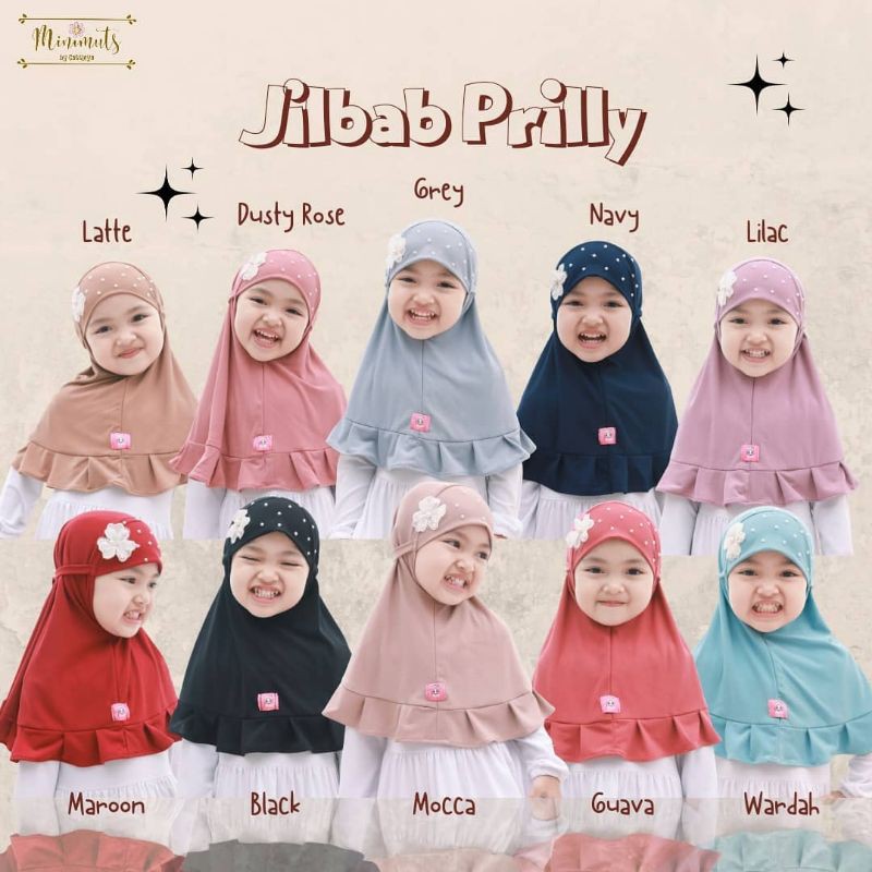 Afsheenastore Jilbab Prilly / Jilbab Anak Perempuan 1 2 3 4 5 6 7 8 Th