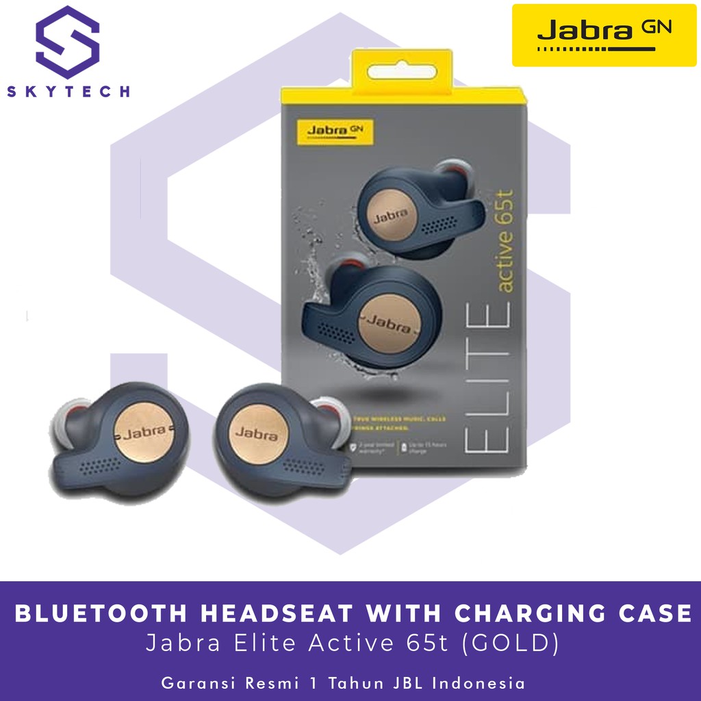 EARPHONE BLUETOOTH JABRA ELITE 65t COPPER BLUE ORIGINAL GARANSI RESMI