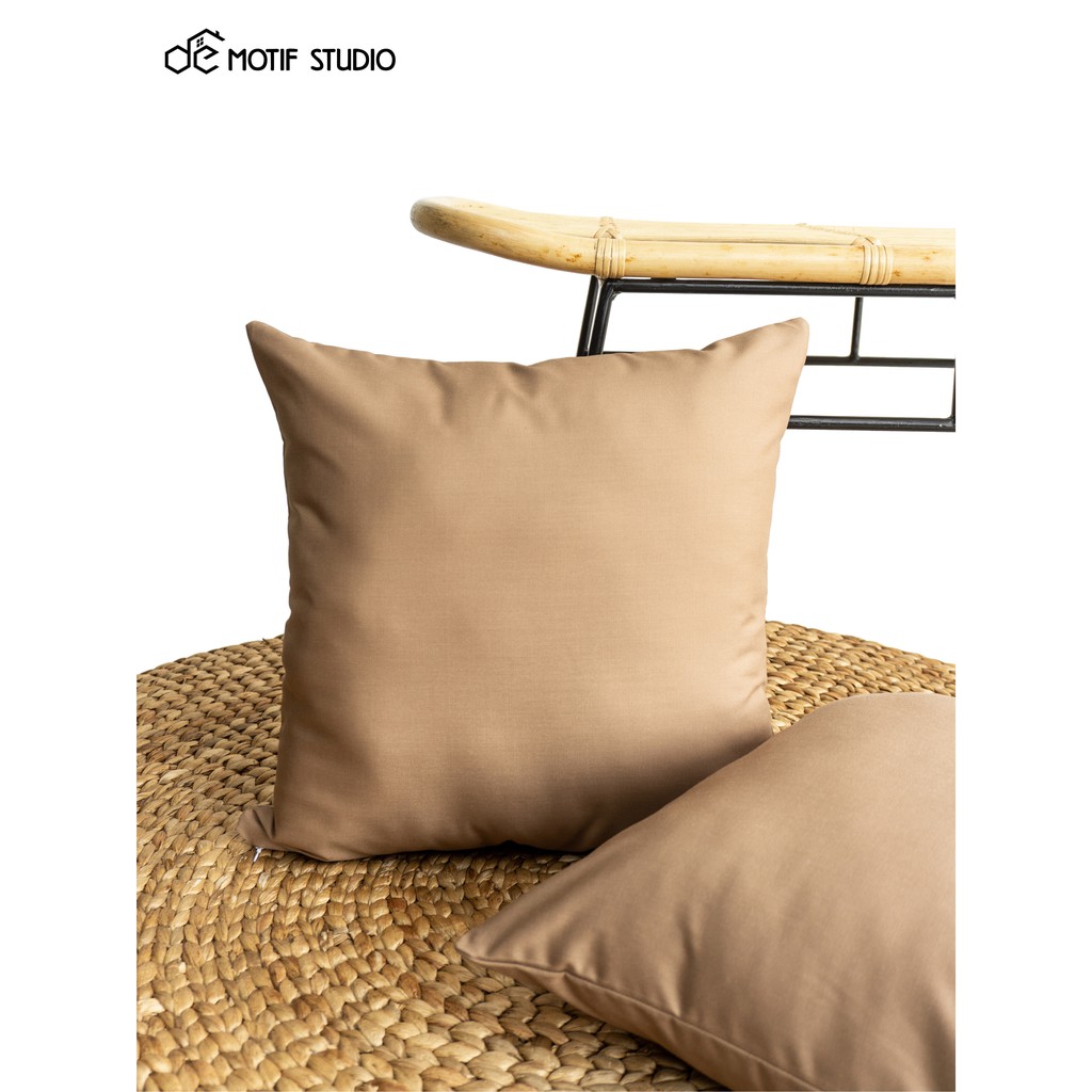 SARUNG BANTAL SOFA KURSI TAMU POLOS COKLAT COKELAT MUDA LIGHT TAN BROWN KATUN OXFORD 50x50 50 x 50 P
