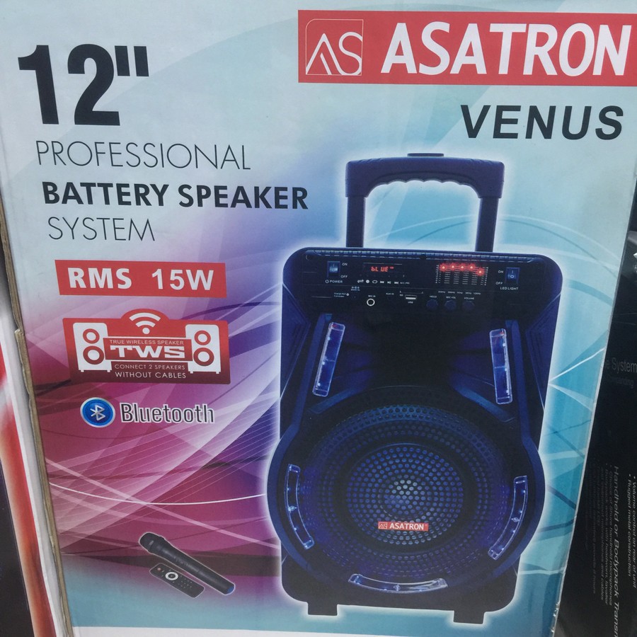 Speaker asatron Portable  wireless VENUS/jupiter  HT 8880 UKM 12inch