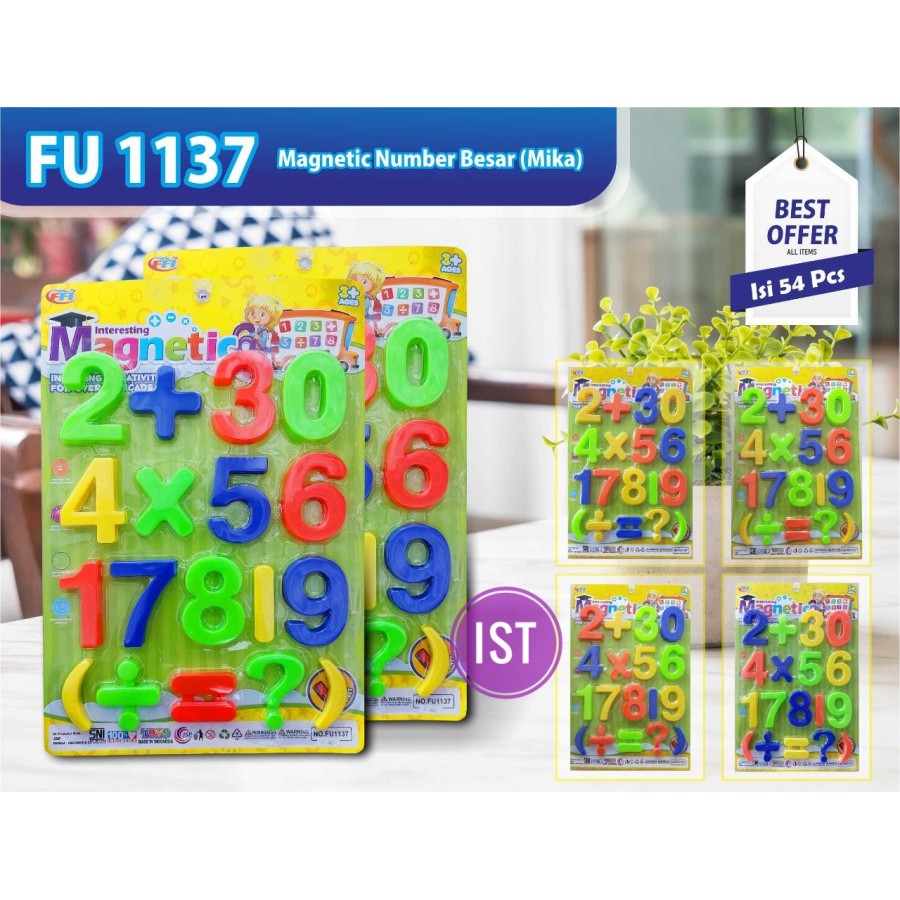 mwn.toys Mainan Magnetic Game Number Angka Jumbo No FU1137