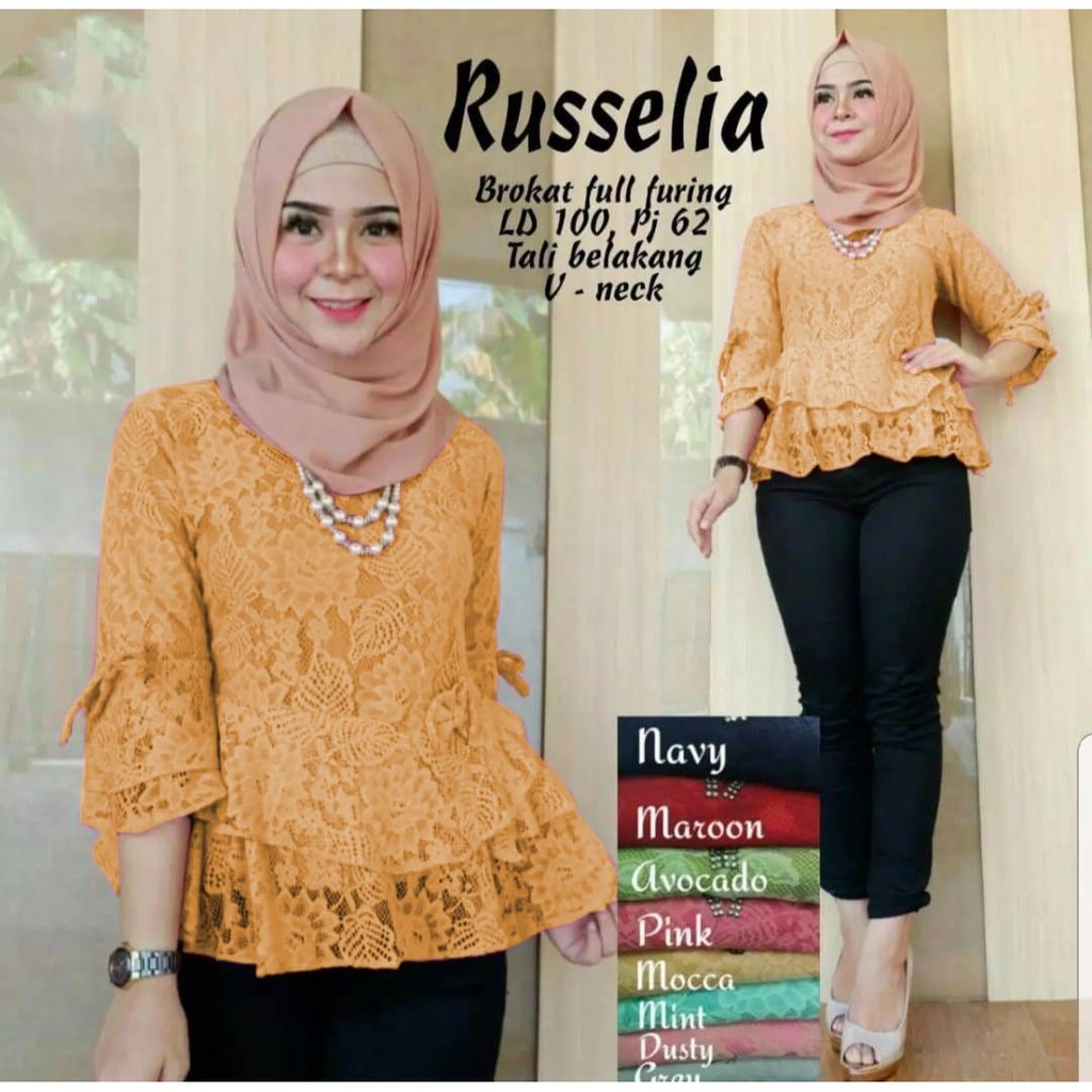 Rose Lace Blouse Atasan Brukat Wanita